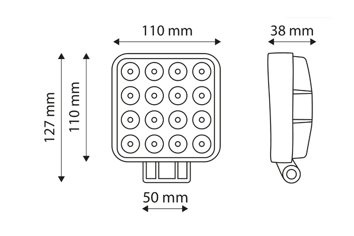 Λάμπα εργασίας LED με ανακλαστήρα TT TECHNOLOGY TT.13208M 16xLED 3400lm με μαγνήτη