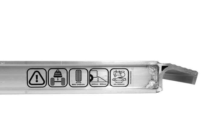 Ράμπα αλουμινίου 2,5 μέτρων 3000 κιλά