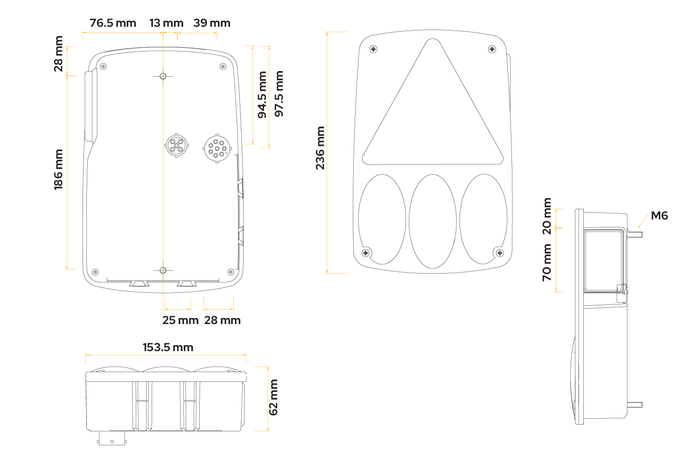 Πίσω φανός ASPÖCK Earpoint IV, 6 λειτουργιών, δεξιά