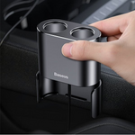 Φορτιστής αυτοκινήτου BASEUS υψηλής απόδοσης 2x USB + 2x πρίζα αναπτήρα 80W