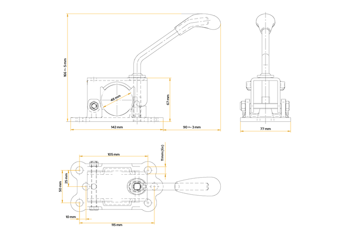 Σφιγκτήρας για τον τροχό jockey KNOTT LBG48, από χυτοσίδηρο, 48mm