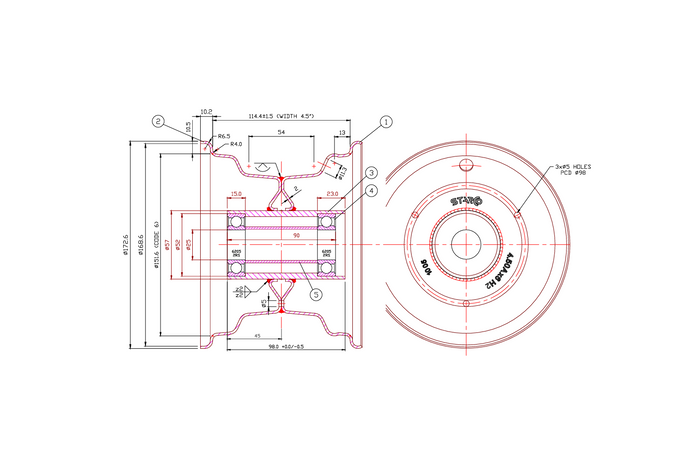 ΕΛΑΣΤΙΚΟ KENDA 15x6.00-6 ΖΑΝΤΕΣ STARCO 4.5Ax6H2 3x98
