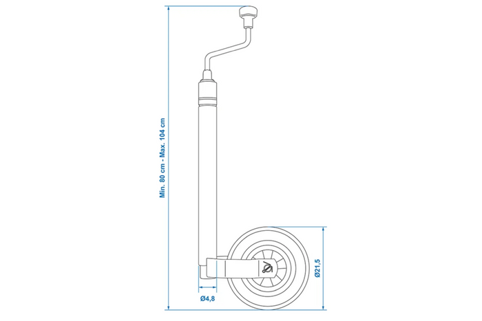Τροχός jockey ProPlus 341510 150kg 48mm 800-1040mm με κλίμακα