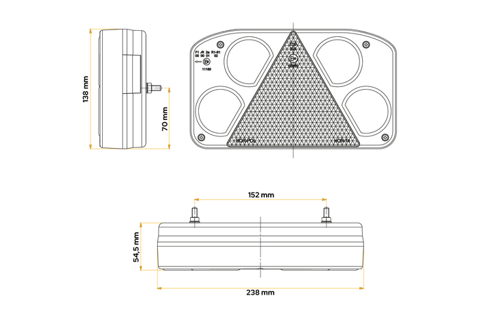 Πίσω φως HORPOL LZD845 LED 6 λειτουργίες αριστερά