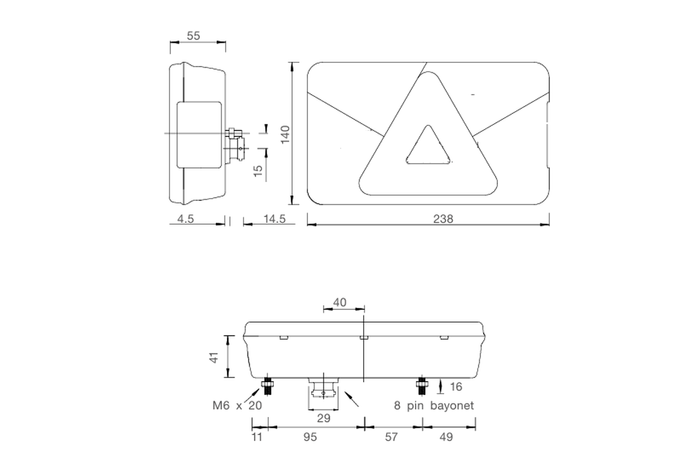 ASPÖCK MULTIPOINT III πίσω φώτα μπαγιονέτ 8 ακίδων 7 λειτουργίες αριστερά+δεξιά