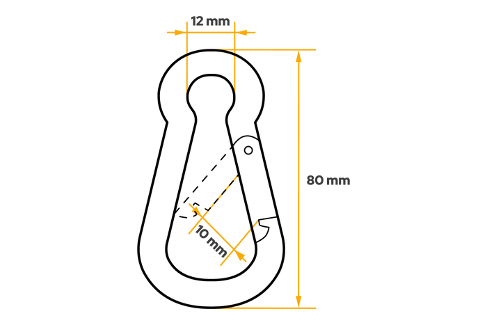DROMET KSO.8.80 γάντζο πυροσβεστικού 8x80mm με κούμπωμα σχοινιού