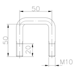 WINTERHOFF ZBF 20-PO τετράγωνος σφιγκτήρας τύπου C M10 50/50