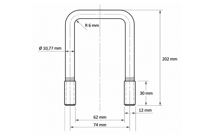 Τετράγωνος σφιγκτήρας DROMET τύπου C M12 62×202mm