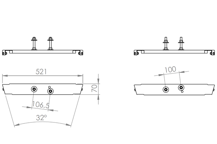 Βάση για την τοποθέτηση εφεδρικού τροχού στη ράβδο έλξης ενός ρυμουλκούμενου UNITRAILER