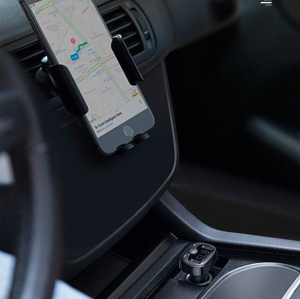 Πομπός bluetooth 4.2 MP3 τύπου FM BASEUS T + 2x USB 3.4A φορτιστής αυτοκινήτου