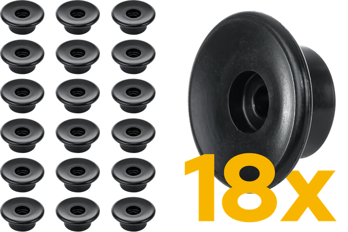 Πλευρικοί κύλινδροι ρυμούλκησης TULPLAST για την τοποθέτηση καλυμμάτων, διχτυών, μουσαμάδων, σετ 18 τεμαχίων