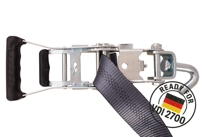 Σετ τεσσάρων ιμάντων μεταφοράς ρυμουλκούμενου HEFFA CARLINE 130, ιμάντες ασφάλισης τροχών 2,8m/50mm/5t VDI 2700