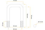 Τετράγωνο u-bolt M12 95/52/95