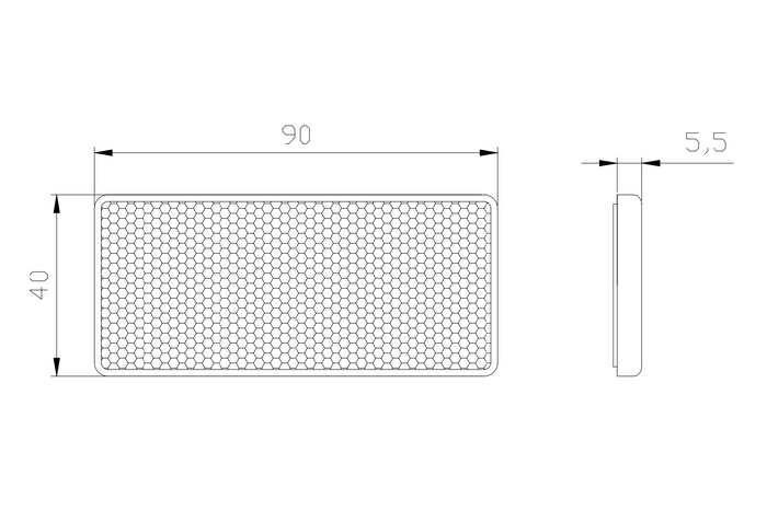 Ορθογώνιος ανακλαστήρας πορτοκαλί FRISTOM DOB-035Z 90x40mm ανακλαστικός φωτισμός