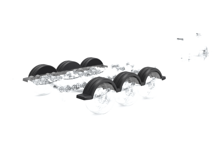 Σετ δύο λασπωτήρες για ρυμουλκούμενο σκάφους 13-14" DOMAR D20422, θόλοι τροχών 950/240mm