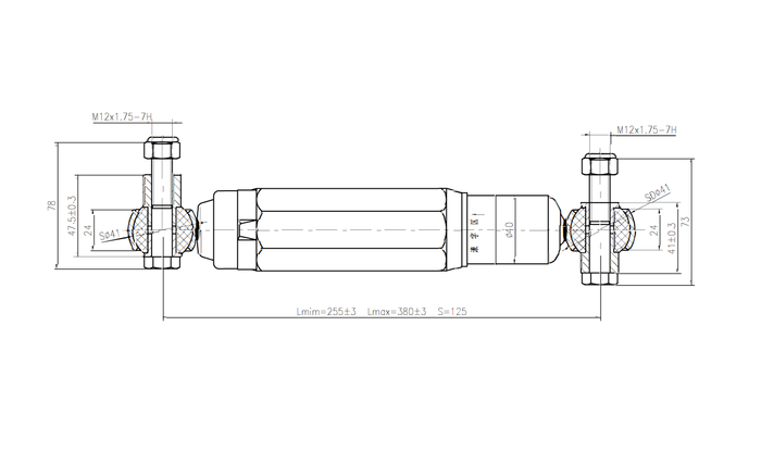 PIVEXIN υδραυλικό αμορτισέρ για άξονες ρυμουλκούμενου 1350-2700kg για μονούς και διπλούς άξονες