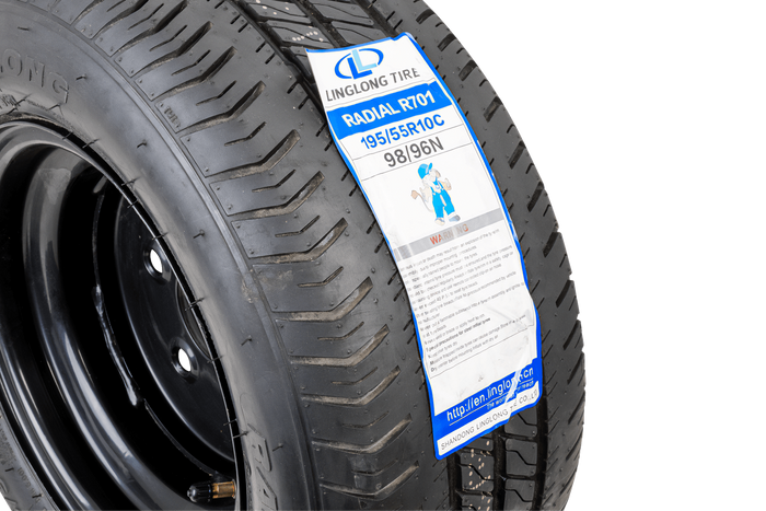 OUTLET Ενισχυμένος τροχός για τρέιλερ LINGLONG TIRE 195/55 R10C 98/96N UNITRAILER RIM μαύρο 6Jx10" 5x112 ET:-4