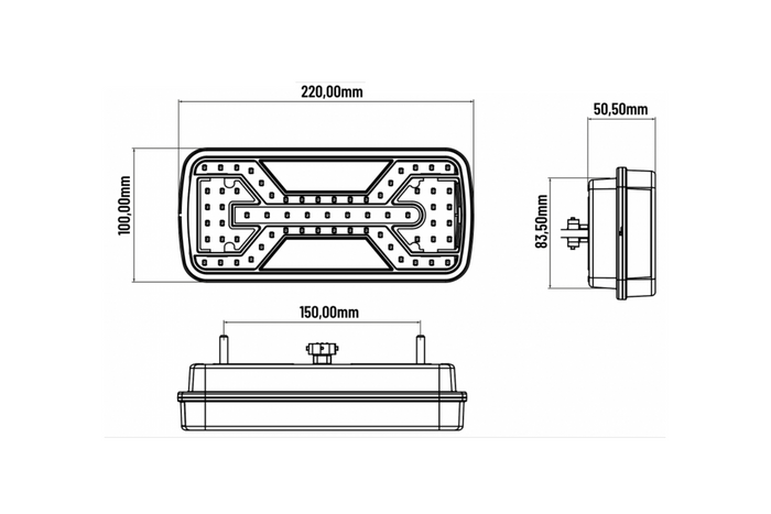 KAMAR X-SPIDER L2425 Πίσω φως LED 5 λειτουργιών γενικής χρήσης