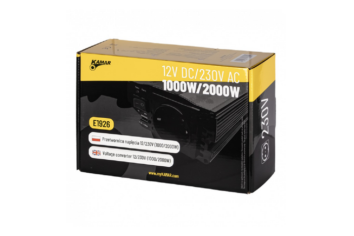 Μετατροπέας τάσης 12V/230V (1000/2000W) KAMAR E1926