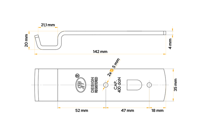 Βάση πλευρικού κοτσαδόρου STEELPRESS Z-01A για πλευρικό κοτσαδόρο ρυμουλκούμενου