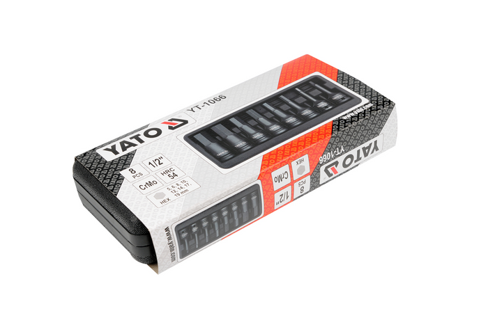 YATO YT-1066 κλειδιά κρούσης εξάγωνα με καρυδάκια 6-19mm 8 τεμάχια.