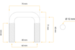 Τετράγωνο u-bolt M12 60/48/60
