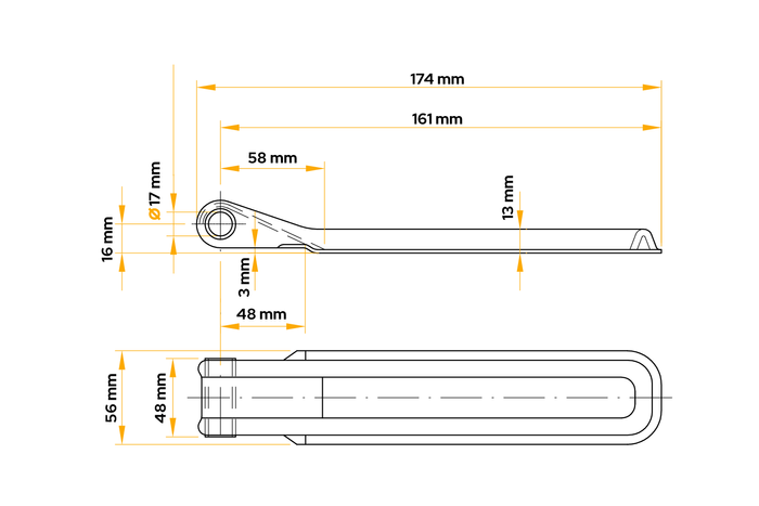 WINTERHOFF BSCH 10-17-170 πλευρικός μεντεσές ρυμουλκούμενου για πλευρική τοποθέτηση ρυμουλκούμενου