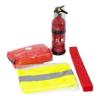 Κιτ αυτοκινήτου HERMON: κιτ πρώτων βοηθειών, πυροσβεστήρας, τρίγωνο, γιλέκο