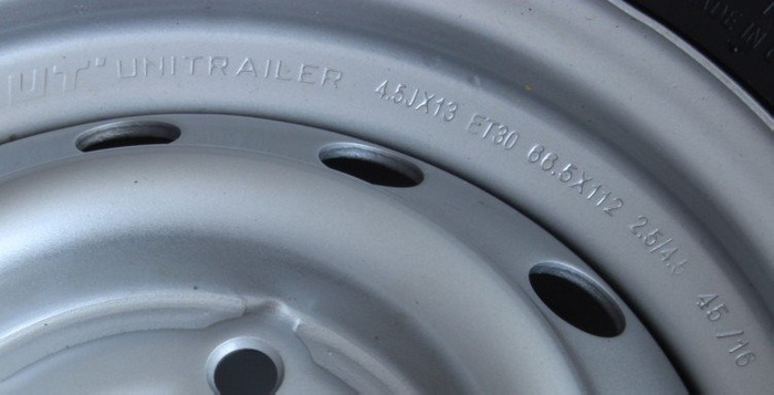 Σετ δύο ενισχυμένων τροχών για το τρέιλερ LINGLONG TIRES 165/80 R13C 96/94N UNITRAILER RIMS 4.5Jx13"H2 5x112 ET:30