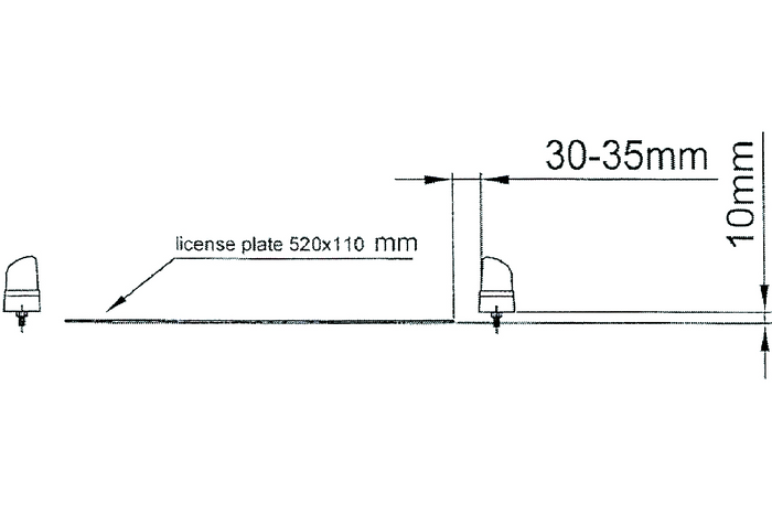 Φωτιστικό πινακίδας κυκλοφορίας οπίσθιου φωτισμού Φωτιστικό FRISTOM FT-022 με καλώδιο 0,2 m