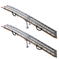 UNITRAILER ALR003 πτυσσόμενες ράμπες αλουμινίου για ρυμουλκούμενα 221cm 680kg με ιμάντα και στήριξη, σετ 2 τεμαχίων