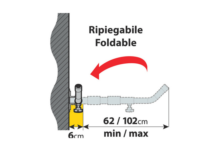 Βάσεις τοίχου για μπαγκαζιέρες οροφής LAMPA TYPE 2 επίπεδη στήριξη 62-102cm