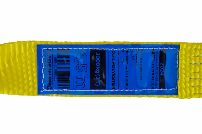 Σχοινί ρυμούλκησης με γάντζους Ιμάντας ρυμούλκησης UNITRAILER 4,5m/50mm/3t κίτρινο