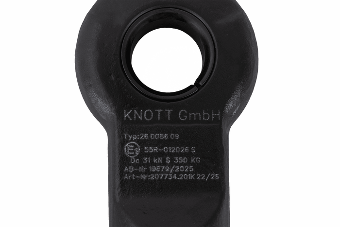 Ρυμουλκούμενο KNOTT KK7293S με κρίκο για ρυμουλκούμενο 3500kg με σωληνωτή ράβδο έλξης 45mm, νέου τύπου