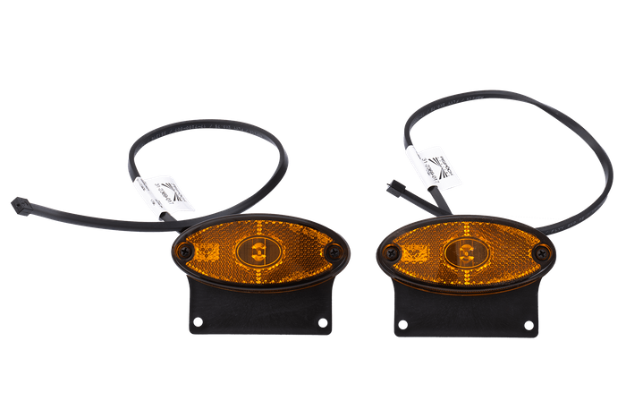 Σετ δύο λαμπτήρων LED ASPÖCK FLATPOINT II, πορτοκαλί, γενικής χρήσης, με βραχίονα