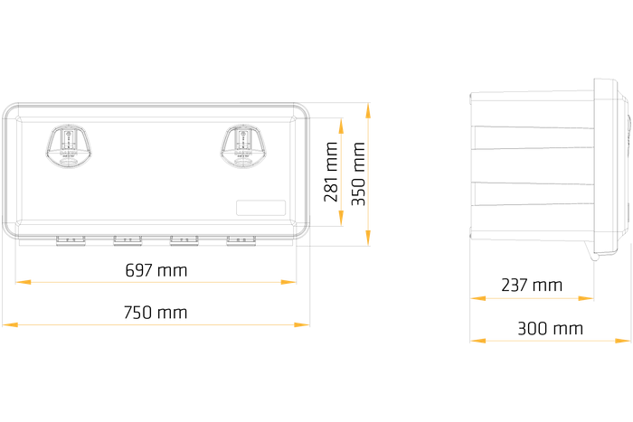DAKEN 81105 JUST εργαλειοθήκη 750x350x300mm 48l με βραχίονες στήριξης