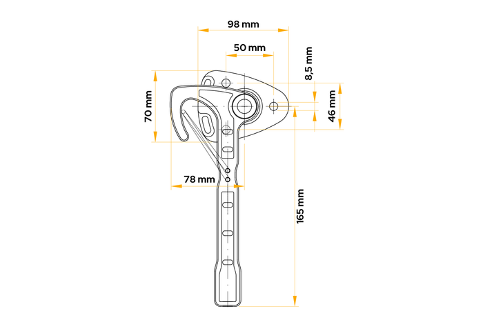Αριστερό πλευρικό γάντζο WINTERHOFF WV 20-L κλείσιμο πλευρικού γάντζου ρυμούλκησης