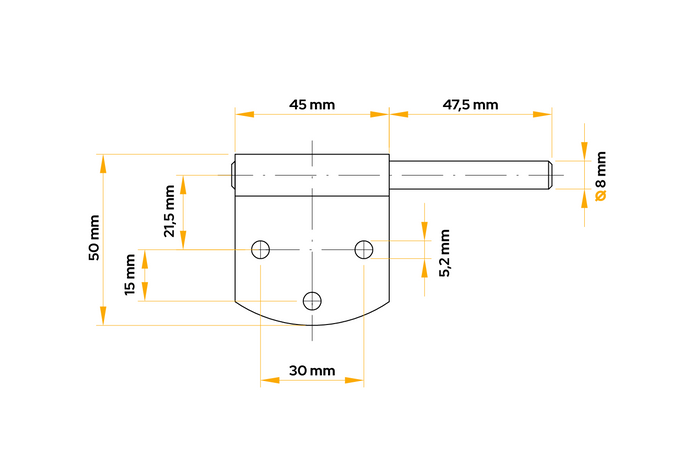 Βάση μεντεσέδων WINTERHOFF BSCHG 50-8-A για το πλαϊνό τρέιλερ