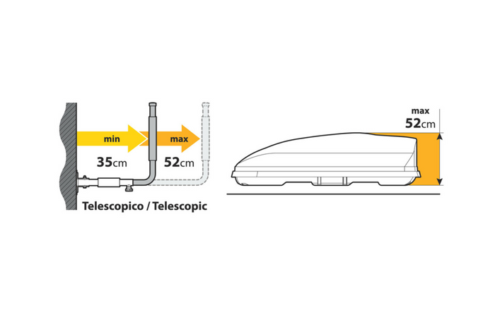 Βάσεις τοίχου για μπαγκαζιέρες οροφής LAMPA ΤΥΠΟΣ 1 πλευρική στήριξη 35-52cm