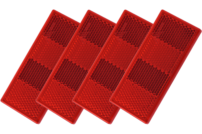 Αυτοκόλλητοι κόκκινοι ανακλαστήρες τρέιλερ 90x40 mm - σετ 4