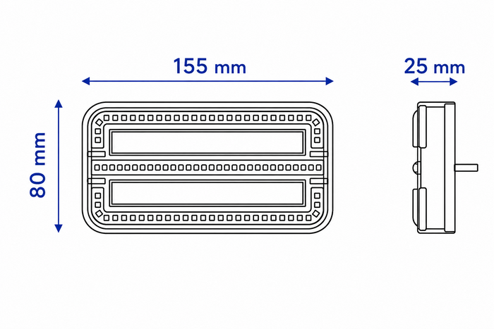 TT Technology TT.12028B-CAN Πίσω φώτα LED 3 λειτουργιών μαγνήτης CANBUS αριστερά + δεξιά
