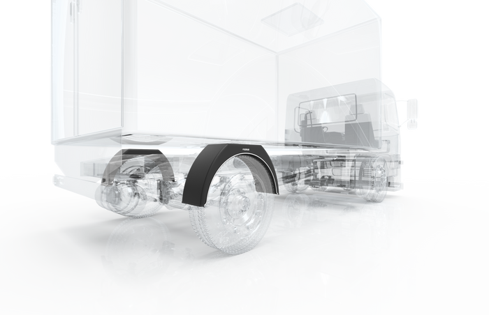 Σετ δύο λασπωτήρων για τρέιλερ 14-17" DOMAR DK3110 με επίπεδους θόλους τροχών 870/260mm