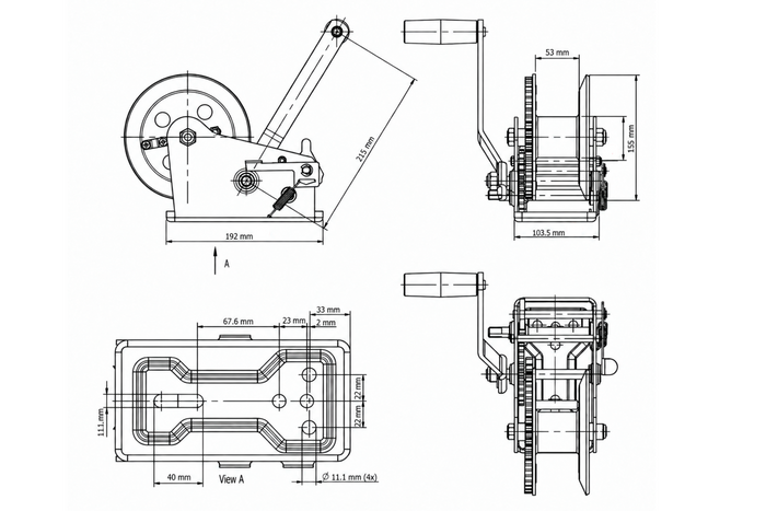 Βαρούλκο 1150 kg Knott με μπλε περίβλημα ζώνης