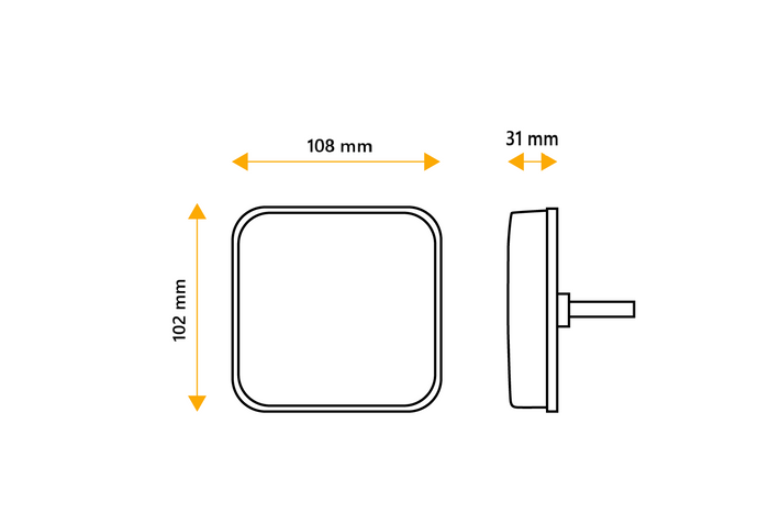 TT TECHNOLOGY TT.12523L πίσω φωτιστικό LED, 4 λειτουργιών, αριστερά