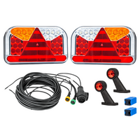 Σετ φώτων: FRISTOM FT-170 πίσω φώτα LED + FRISTOM FT-009 LED πλαϊνά φώτα σήμανσης + MANTES 7m 13-PIN λουρί