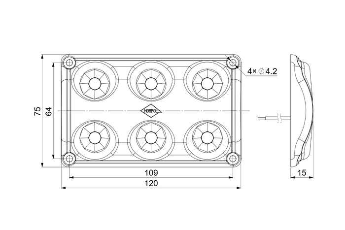 HORPOL LWD2185 LED εσωτερικό φωτιστικό αυτοκινήτου 180lm