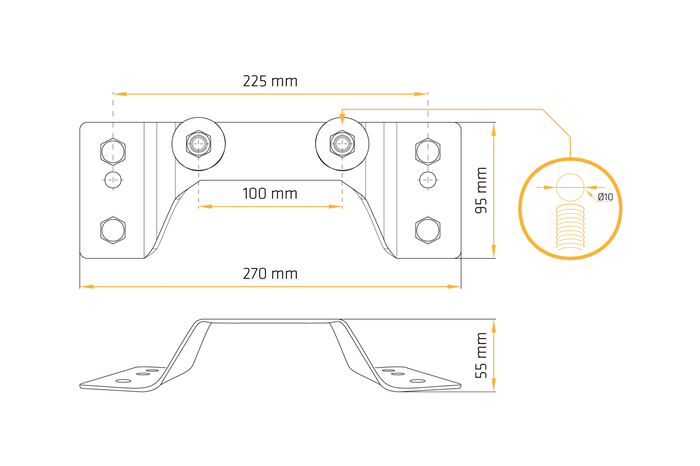 Βάση στήριξης εφεδρικού τροχού ρυμουλκούμενου UNITRAILER GARDEN KIPP με ανακλαστήρα