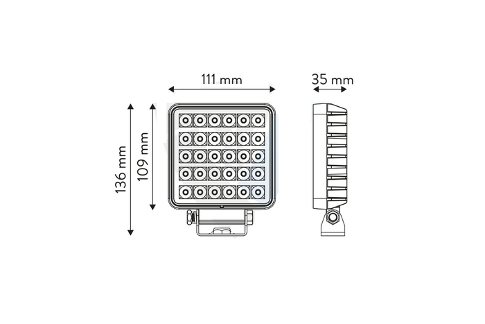 Λάμπα εργασίας LED με ανακλαστήρα TT TECHNOLOGY TT.13308-W 30xLED 2400lm με διακόπτη