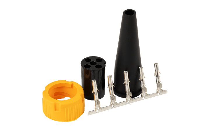 Υποδοχή MANTES για πίσω φώτα τρέιλερ μπαγιονέτ 5 PIN, κίτρινο, αριστερά