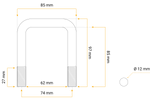 Τετράγωνο u-bolt M12 85/62/85